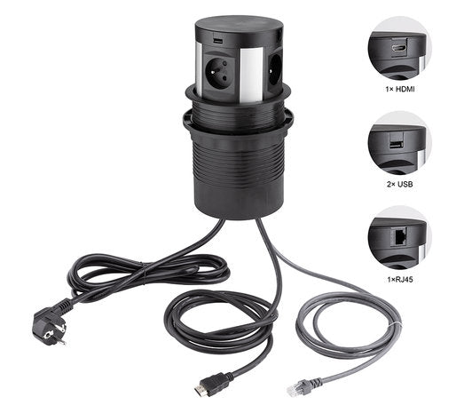 Pop Up Inbouwunit 120 mm voor Elektra | Zwart