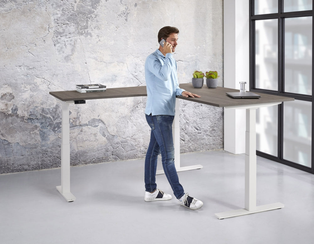 Zit-sta Hoekbureau Professional Line | Elektrisch | 65 - 130 cm