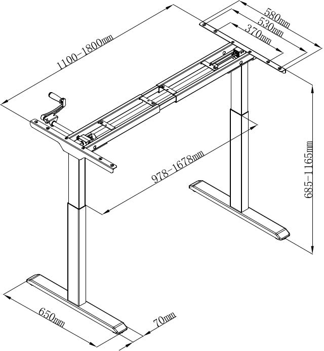Zit-sta Frame ES Line | Slinger Verstelbaar Frame | 68,5 - 116,5 cm | Diverse Kleuren