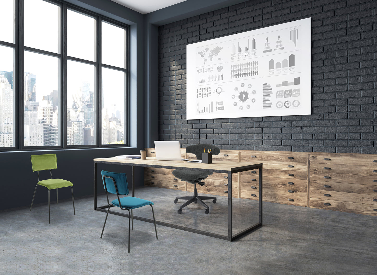 Bureaustoel A370 | Ergonomisch | Zwart