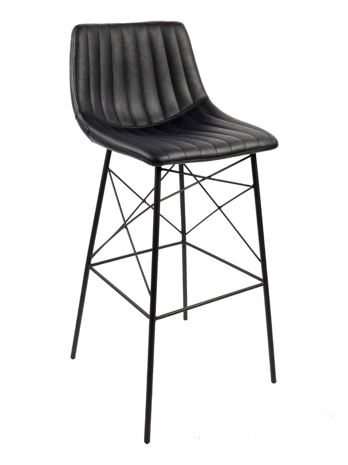 Barkruk Brewster | Zithoogte 75 cm | Zwart Kunstleer