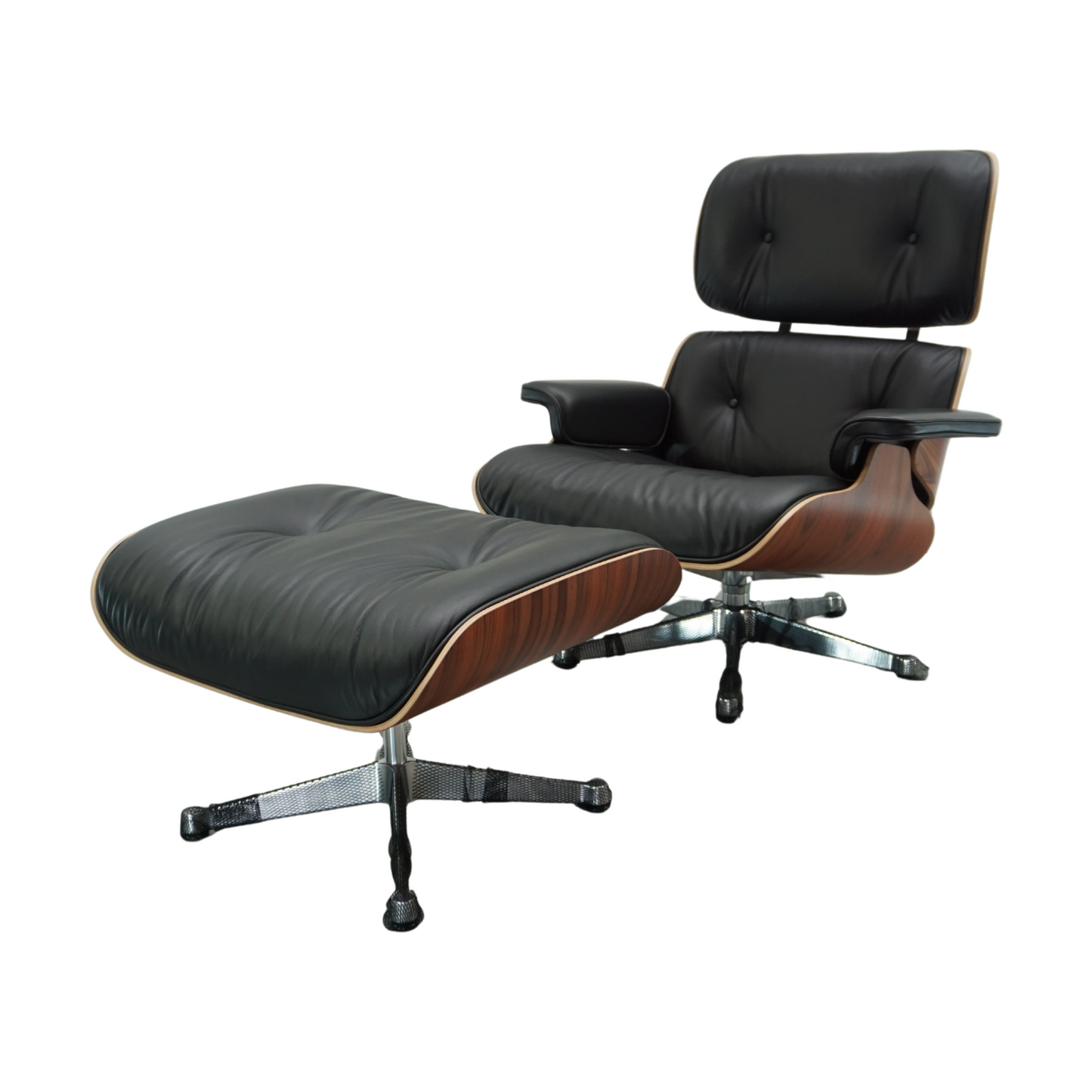 Vitra Eames Lounge Chair met Ottoman | Zwart Leer