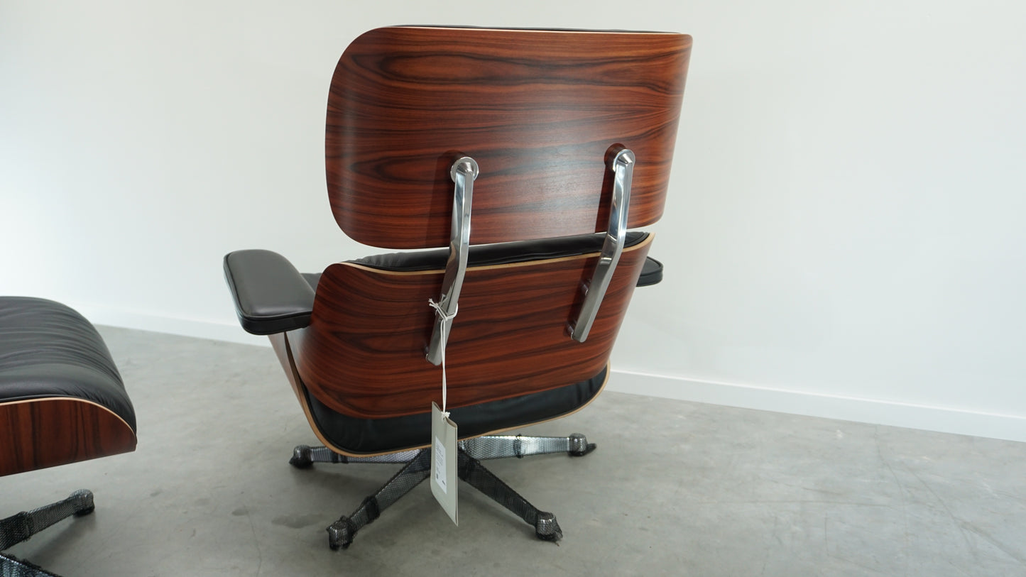 Vitra Eames Lounge Chair met Ottoman | Zwart Leer