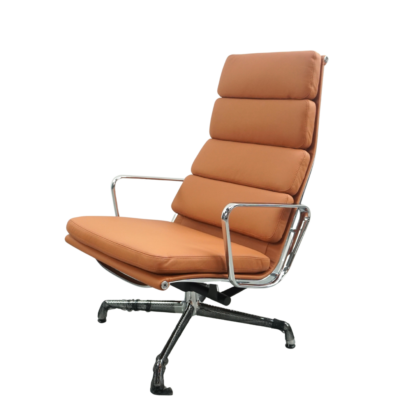 Vitra Eames EA 222 Soft Pad Lounge Chair | Design Fauteuil | Cognac