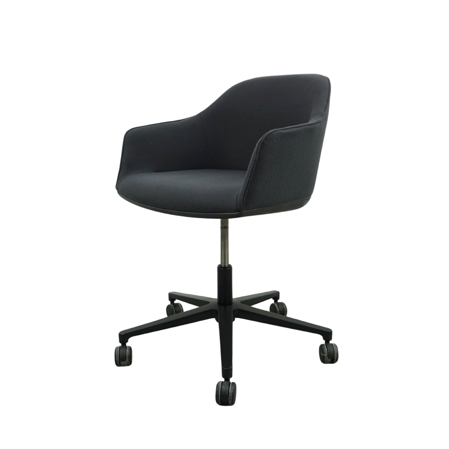 Vitra Softshell Vergaderstoel | Donkergrijs | Verrijdbaar