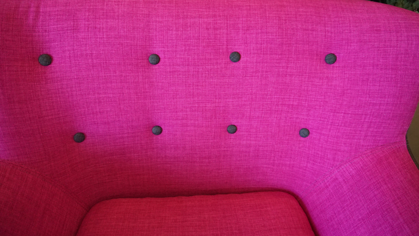 Design Fauteuil | Design Stoel | Fuchsia / Grijs