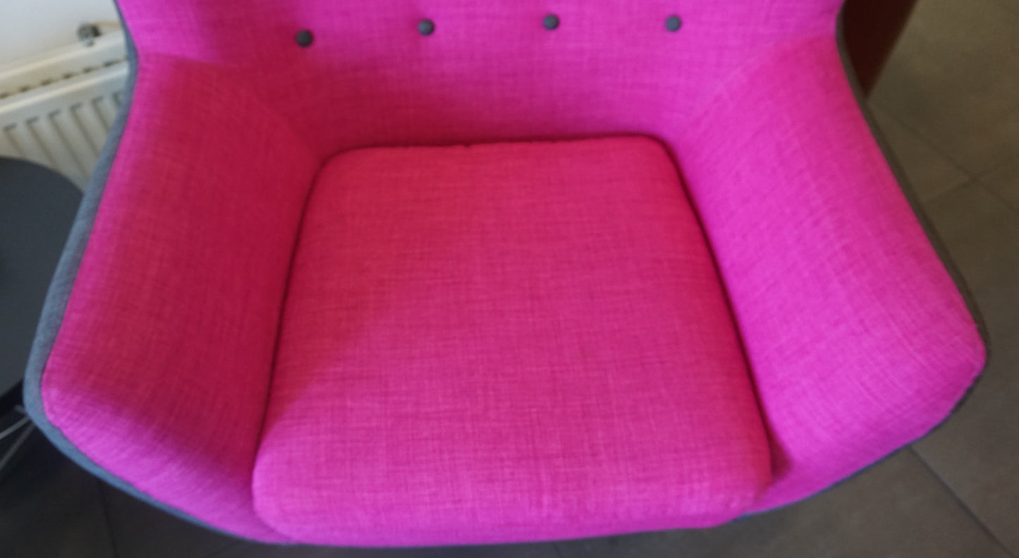Design Fauteuil | Design Stoel | Fuchsia / Grijs