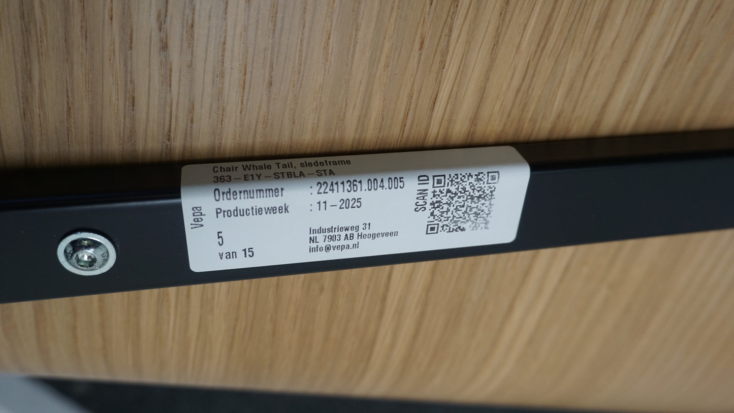 Vepa Whale Tail Design Stoel | Grijs / Hout