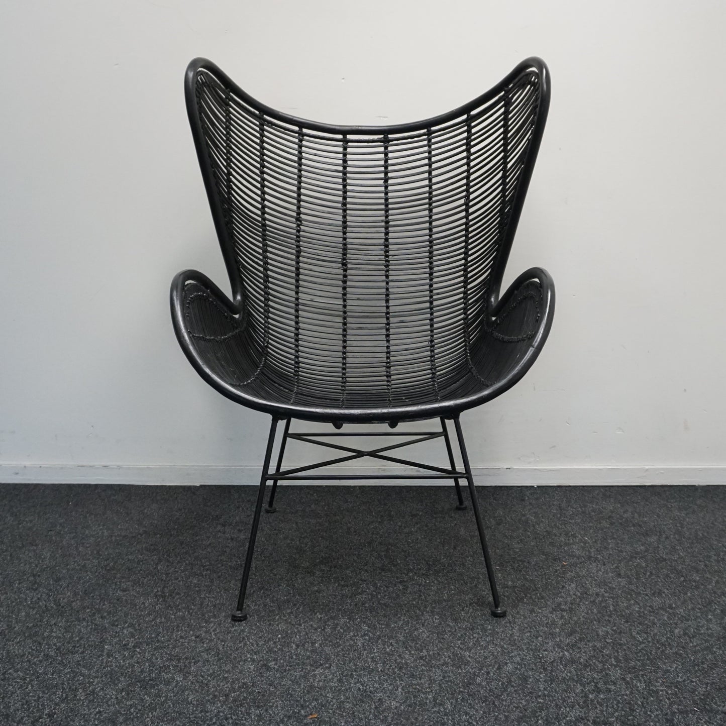 HKliving Rotan Egg chair Design Fauteuil | Zwart