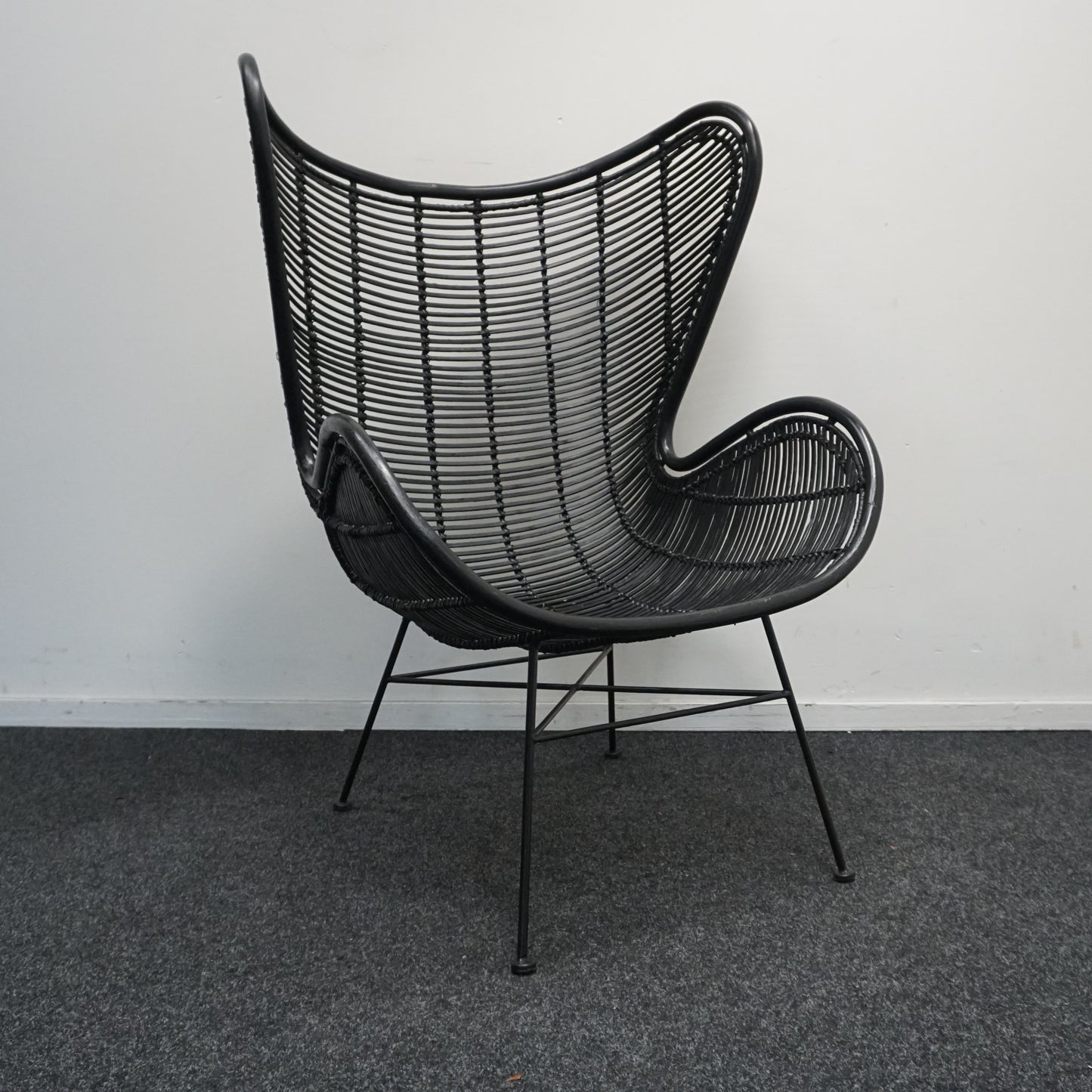 HKliving Rotan Egg chair Design Fauteuil | Zwart