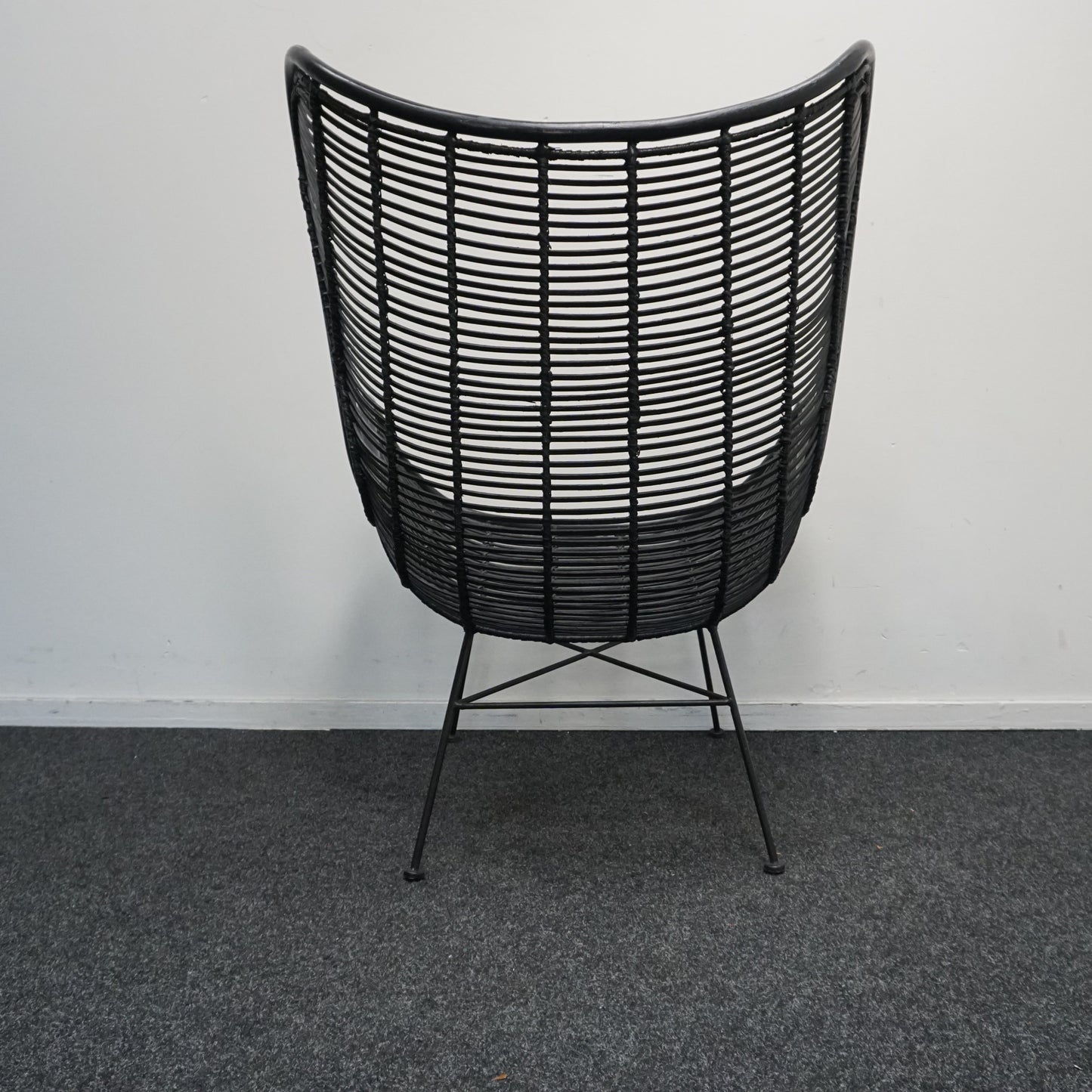 HKliving Rotan Egg chair Design Fauteuil | Zwart