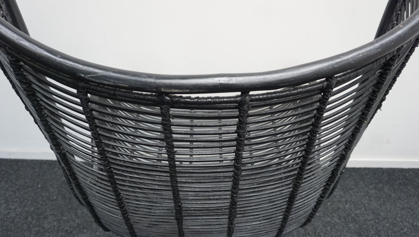 HKliving Rotan Egg chair Design Fauteuil | Zwart