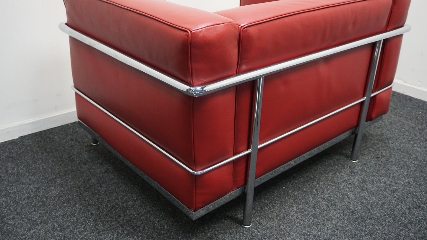 Cassina LC3 Grand Confort, Grand Modèle Design Fauteuil | Rood Leer
