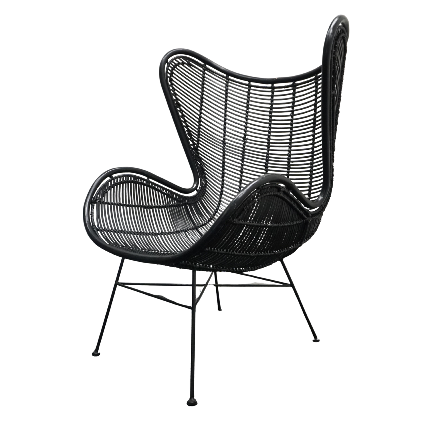HKliving Rotan Egg chair Design Fauteuil | Zwart