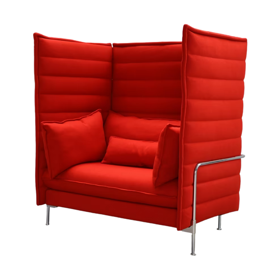Vitra Alcove Highback Design Bank | Akoestische Bank | Rood