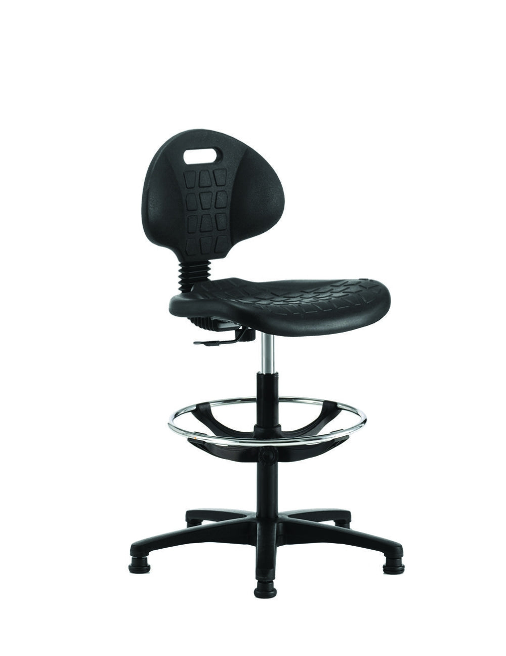 Werkstoel type Techniker | Hoog Model | Zwart