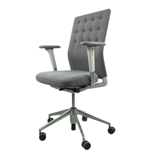Vitra ID Trim Bureaustoel | Lichtgrijs | Chroom