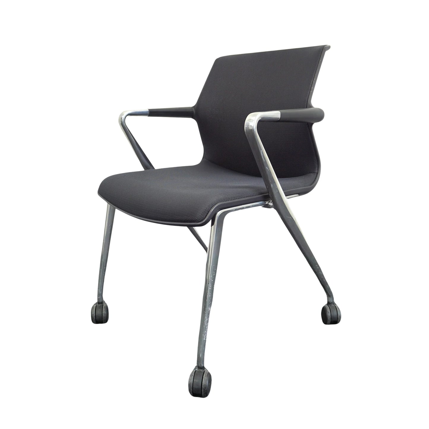 Vitra Unix Vergaderstoel | Conferentiestoel | Zwart | Verrijdbaar