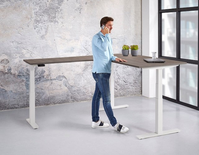 Zit-sta Hoekbureau Professional Line | Elektrisch | 65 - 130 cm