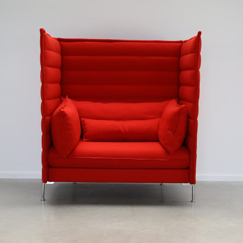 Vitra Alcove Highback Design Bank | Akoestische Bank | Rood