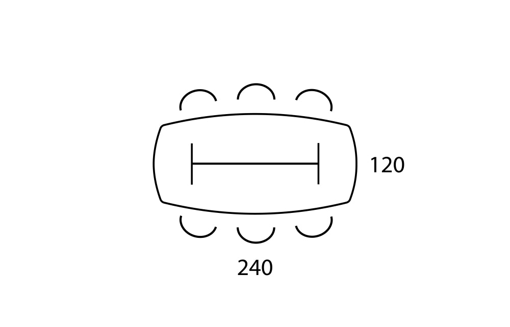 Vergadertafel Work | Deens Ovaal | Hoogte verstelbaar | 240 x 120 cm