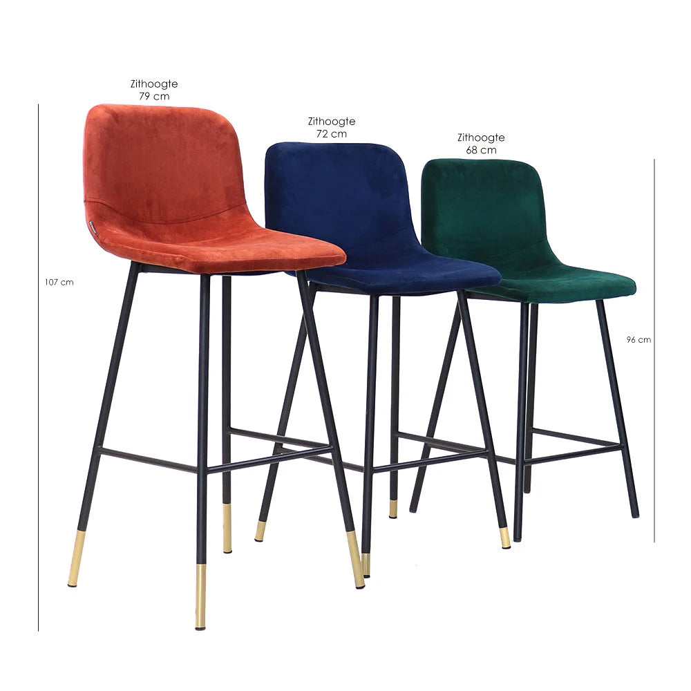 Barkruk Mikky | Zithoogte 68-79 cm | Leverbaar in Diverse Varianten