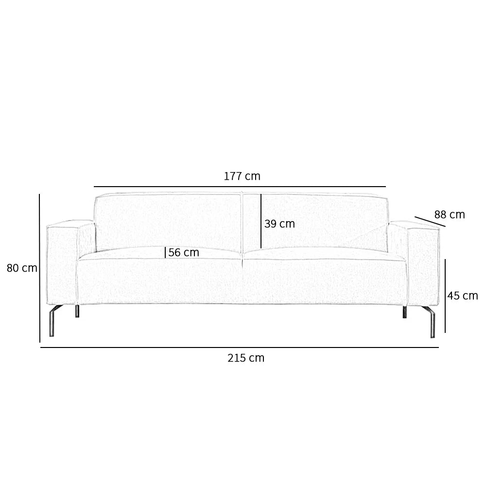 Loungebank Kansas | 3-zits | Polyester | Leverbaar in Diverse Kleuren