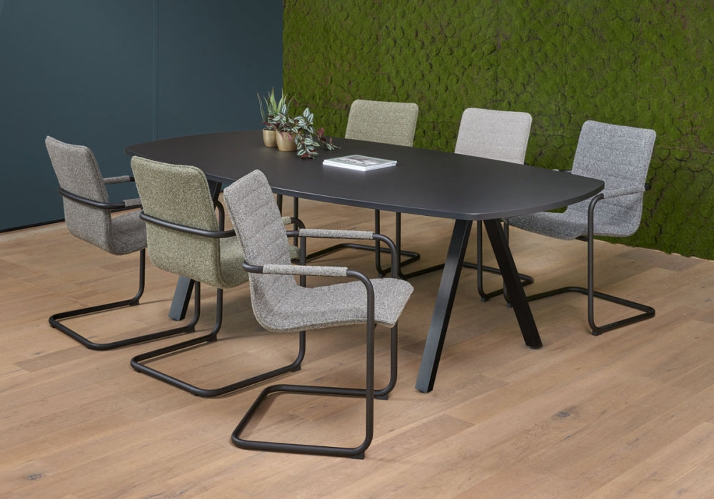 Vergadertafel V | Deens Ovaal | 240x 120 cm | Leverbaar In Diverse Kleuren