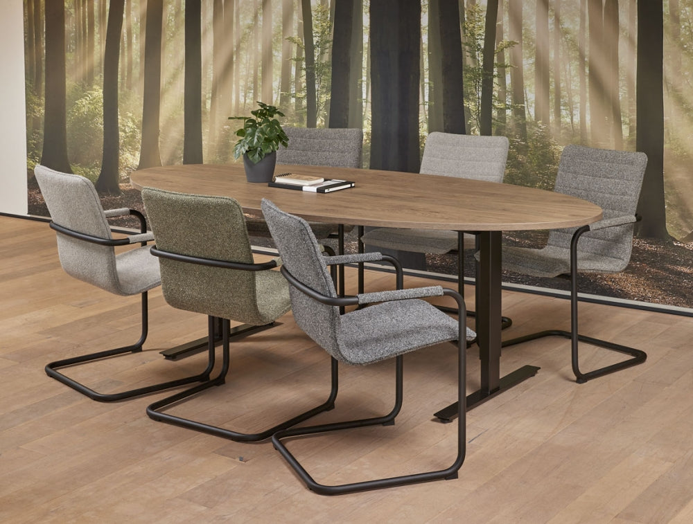 Vergadertafel Teezz | Ellips | Hoogte verstelbaar | 220 x 110 cm
