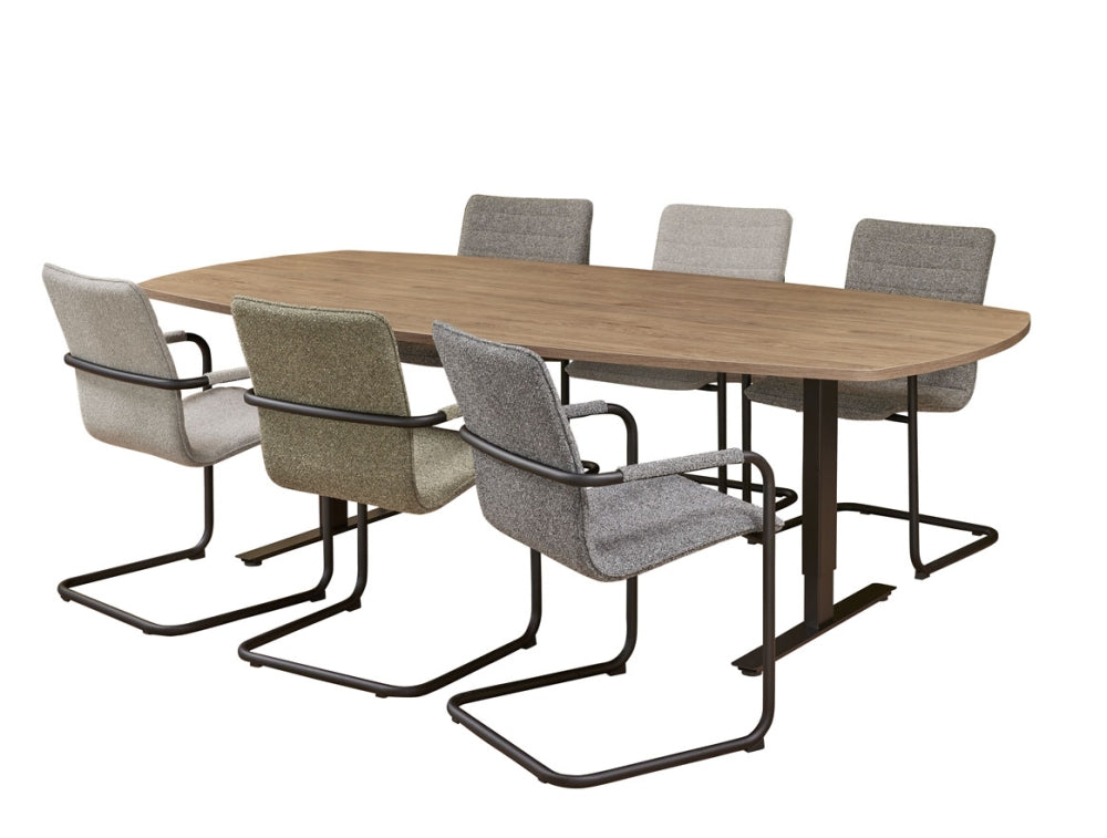 Vergadertafel Teezz | Deens ovaal | Hoogte verstelbaar | 240 x 120 cm