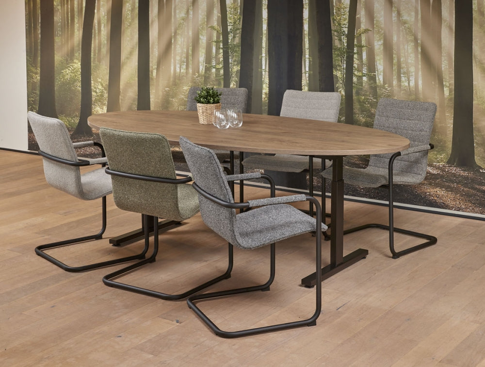 Vergadertafel Easy | Ellips | Hoogte verstelbaar | 220 x 110 cm