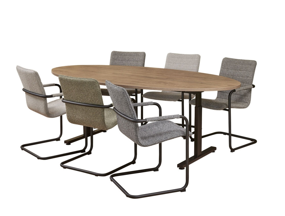 Vergadertafel Easy | Ellips | Hoogte verstelbaar | 220 x 110 cm