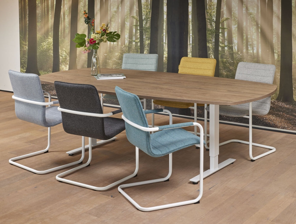 Vergadertafel Teezz | Deens ovaal | Hoogte verstelbaar | 240 x 120 cm