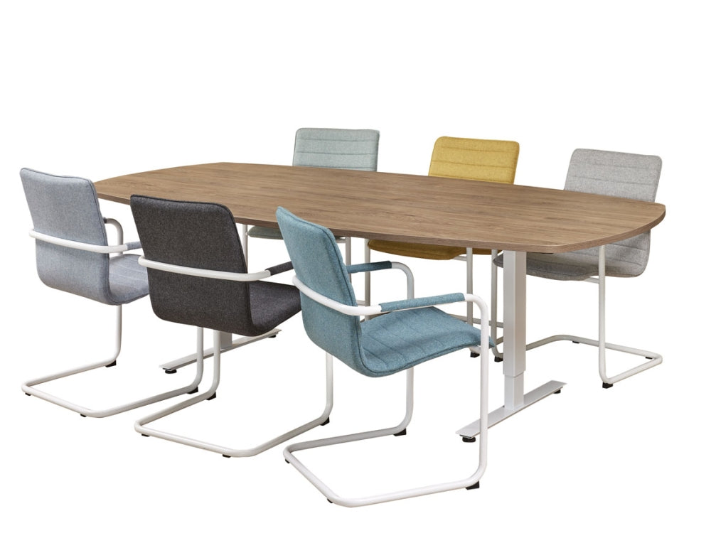 Vergadertafel Teezz | Deens ovaal | Hoogte verstelbaar | 240 x 120 cm