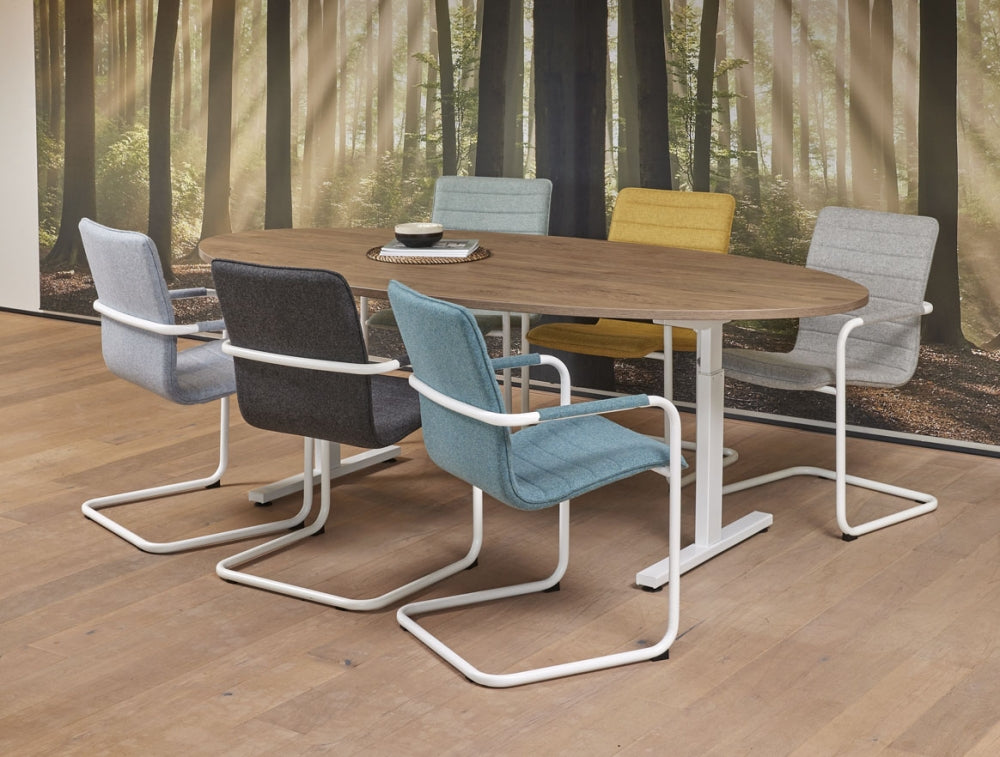 Vergadertafel Easy | Ellips | Hoogte verstelbaar | 220 x 110 cm
