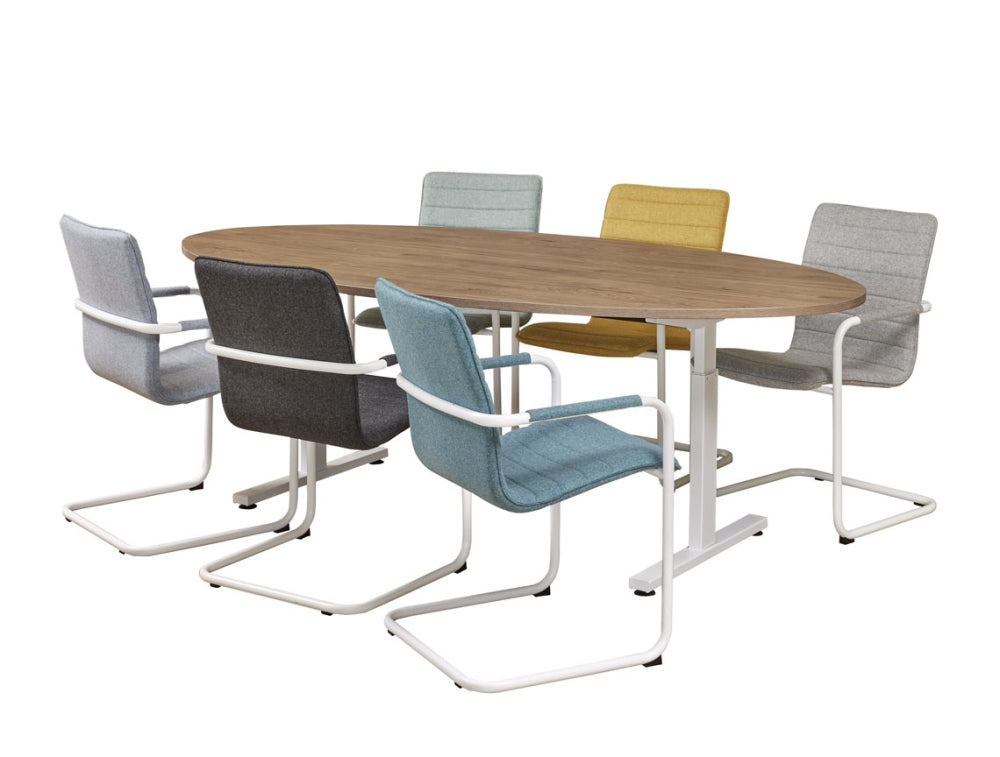 Vergadertafel Easy | Ellips | Hoogte verstelbaar | 220 x 110 cm