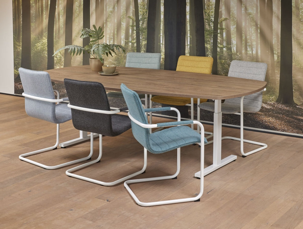 Vergadertafel Easy | Deens Ovaal | Hoogte verstelbaar | 240 x 120 cm