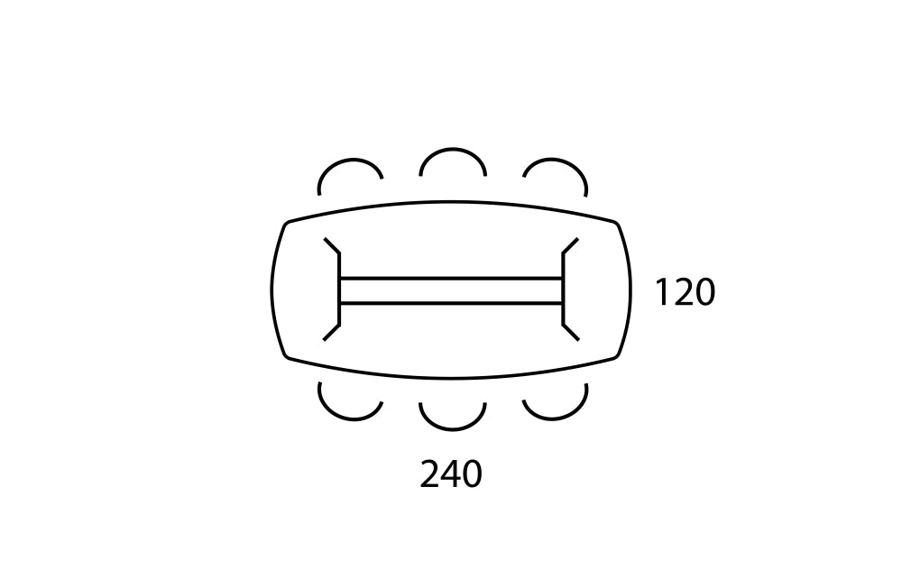 Vergadertafel Real | 240 x 120 cm | Leverbaar In Diverse Kleuren