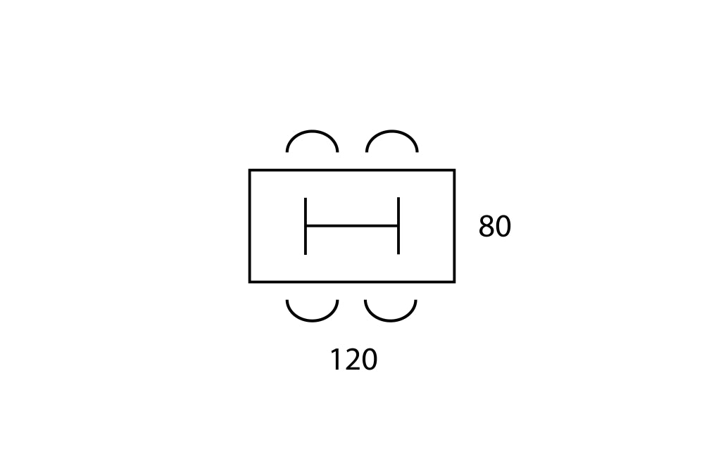 Bartafel type V | Vergadertafel | 120 x 80 cm | Leverbaar In Diverse Kleuren