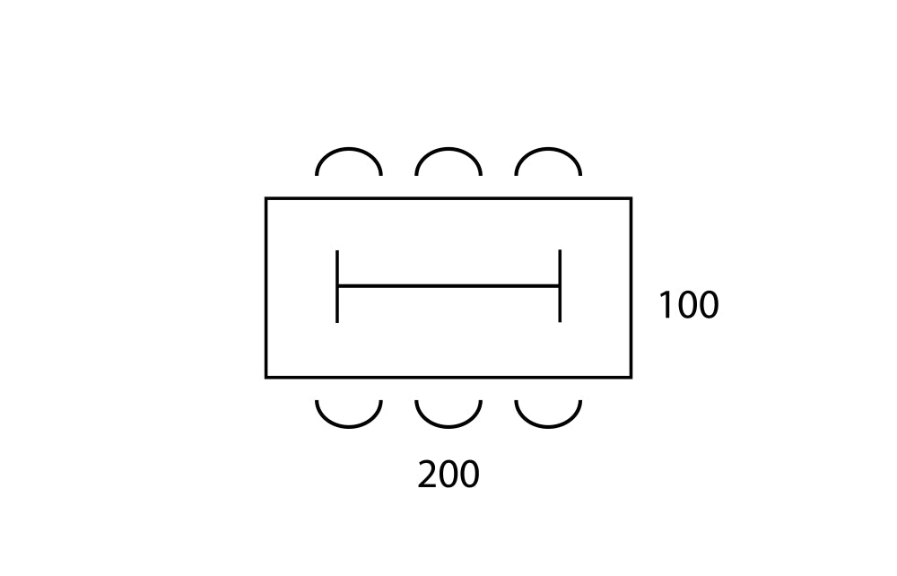 Vergadertafel V | 200 x 100 cm | Leverbaar In Diverse Kleuren