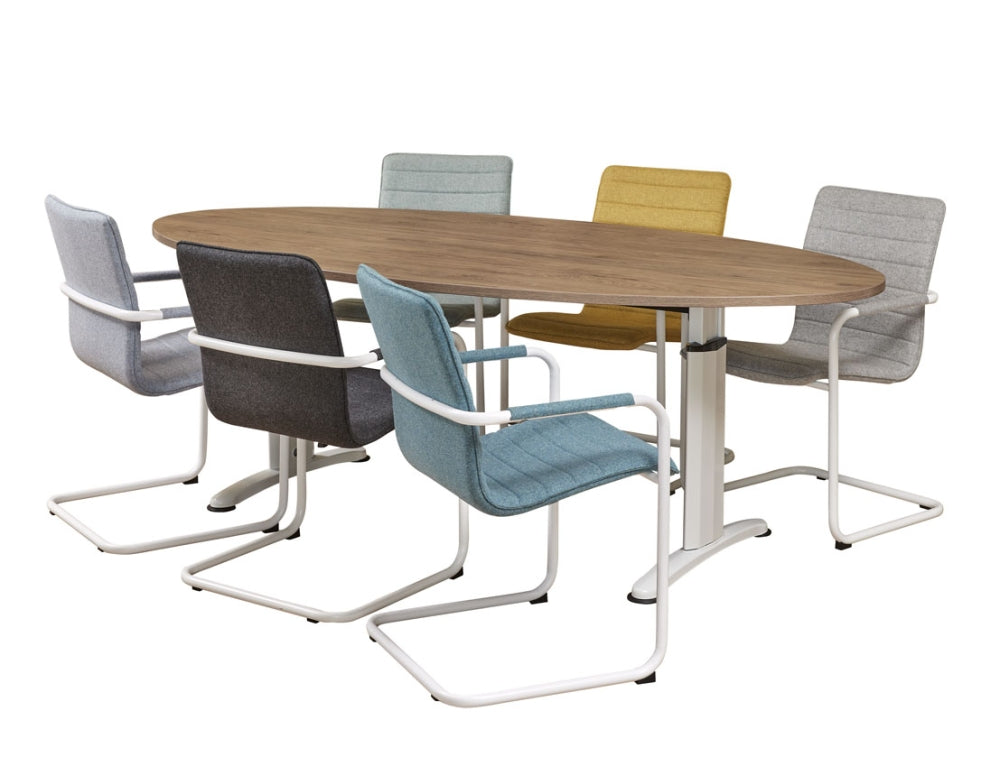 Vergadertafel Work | Ellips | Hoogte verstelbaar | 220 x 110 cm