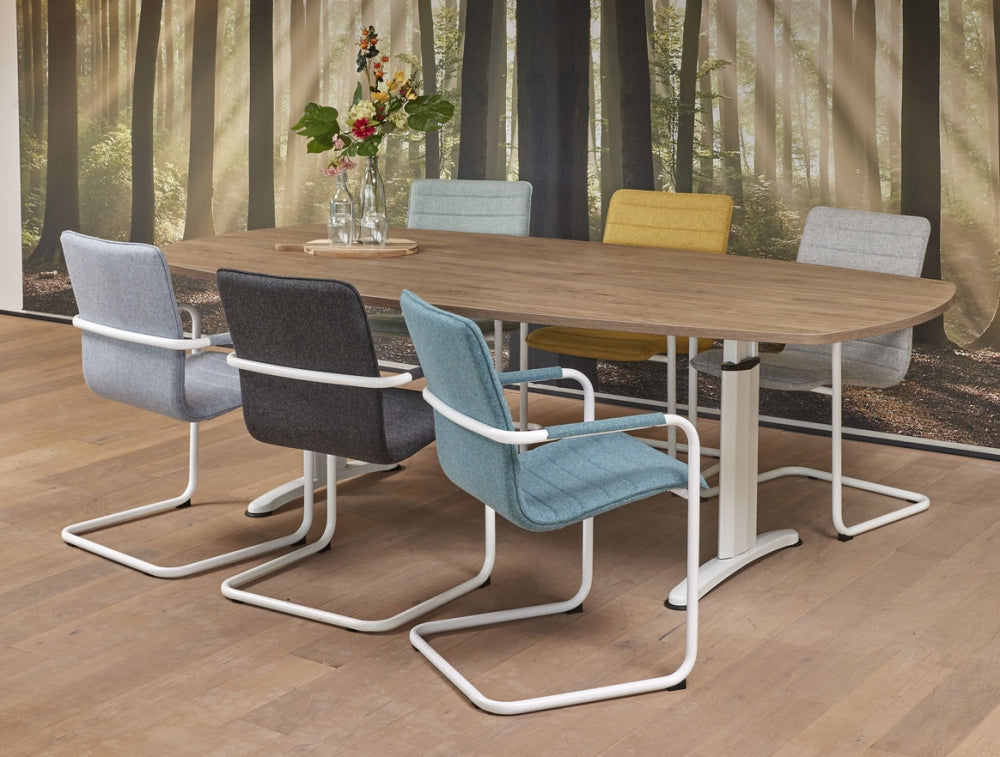 Vergadertafel Work | Deens Ovaal | Hoogte verstelbaar | 240 x 120 cm