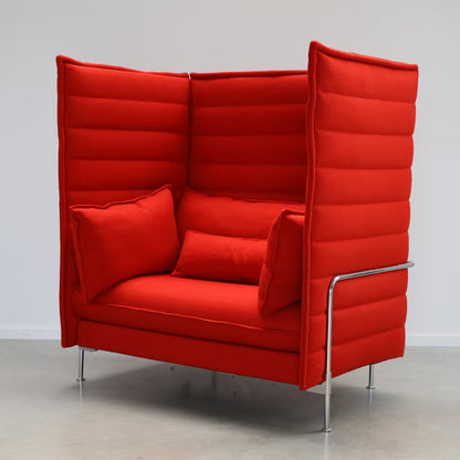 Vitra Alcove Highback Design Bank | Akoestische Bank | Rood