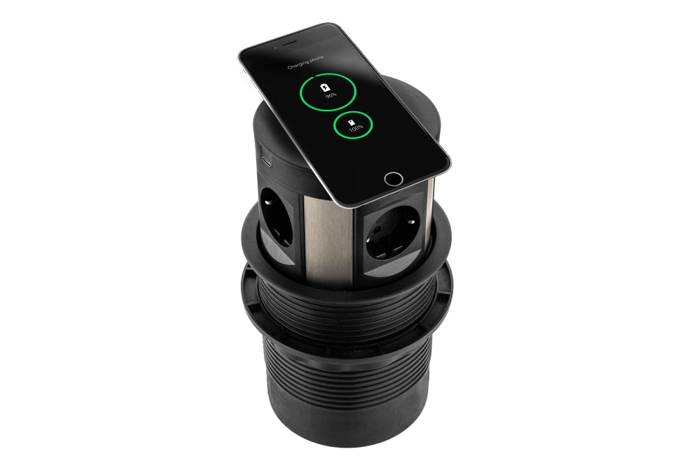 Pop Up Inbouwunit 120 mm voor Elektra | Zwart
