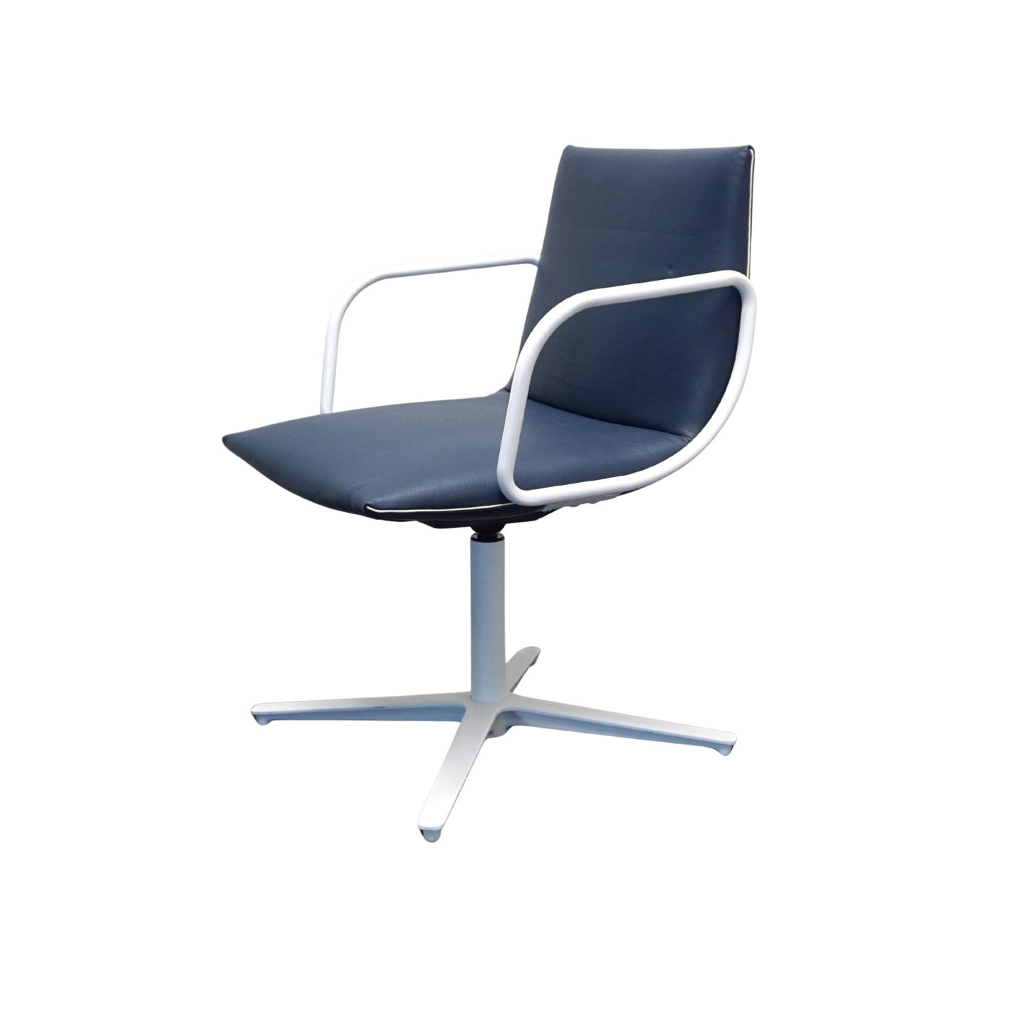 Vicarbe Noha Lounge Vergaderstoel | Blauw leer | Draaibaar