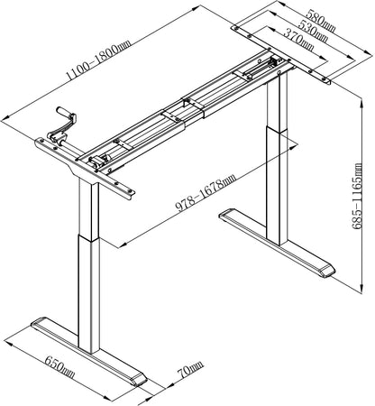 Zit-sta Frame ES Line  | Slinger Verstelbaar Frame  | 68,5 - 116,5 cm | Diverse Kleuren