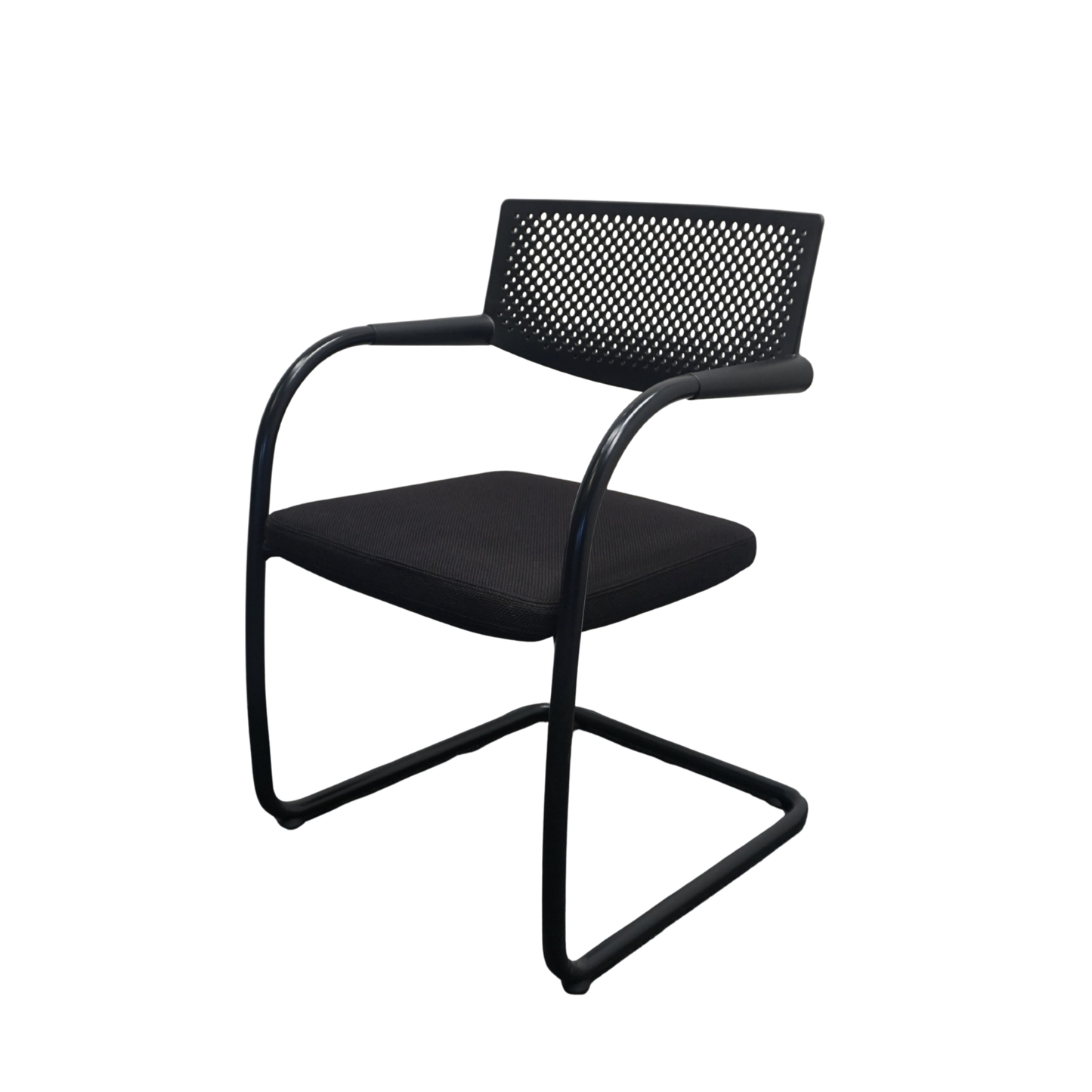 Vitra Visavis Vergaderstoel | Design Conferentiestoel | Zwarte stof  | Onderstel Zwart