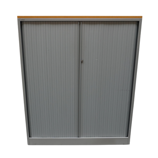 Ahrend Roldeurkast | Archiefkast | 145 x 120 x 45 cm | Grijs | Houten topblad