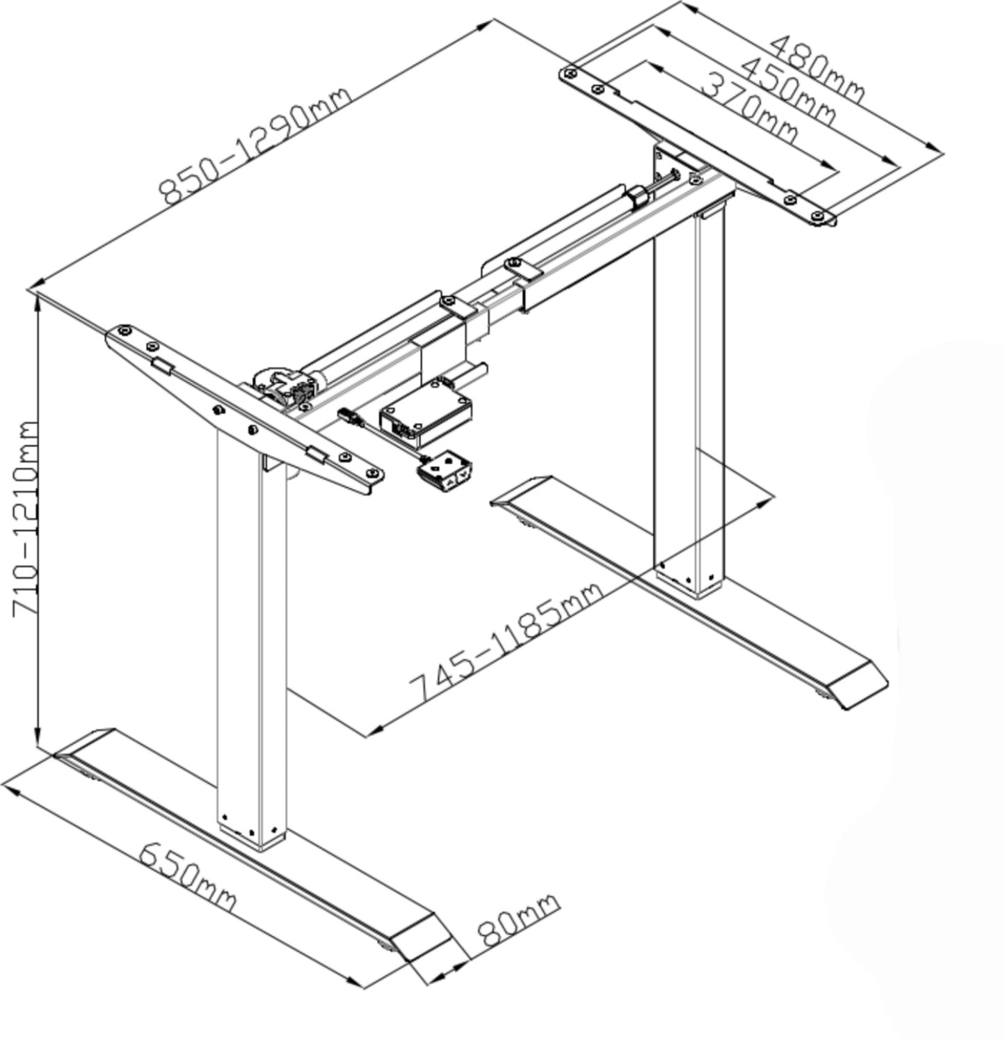 Zit-sta Frame ES Line  | 1 Motorig Elektrisch Frame  | 71 - 121 cm | Diverse Kleuren