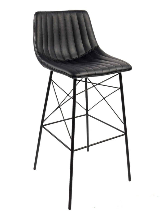 Barkruk Brewster | Zithoogte 75 cm | Zwart Kunstleer